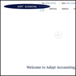 Screen shot of the Adept Accounting Services Ltd website.