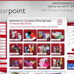 Screen shot of the Clearpoint Print Services Ltd website.