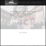 Screen shot of the RJA Plastering website.