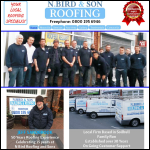 Screen shot of the N Bird and Son Roofing website.