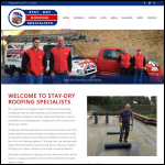 Screen shot of the Stay Dry Roofing Specialists website.