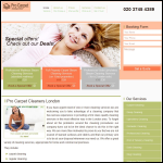 Screen shot of the Pro Carpet Cleaners London website.