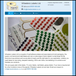 Screen shot of the Wheelers Labels Ltd website.