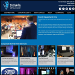 Screen shot of the Tornado Event Hire Ltd website.