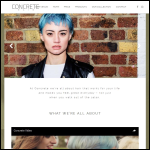 Screen shot of the Concrete Hair website.