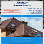 Screen shot of the Avoncraft Roofing Services website.
