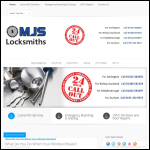 Screen shot of the MJS Locksmiths website.