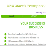 Screen shot of the N&K Morris Transport Ltd website.