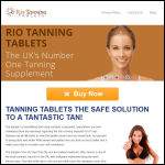 Screen shot of the Rio Tanning Tablets website.