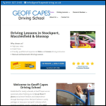 Screen shot of the Geoff Capes Driving School website.