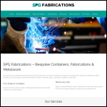 Screen shot of the SPG Fabrications website.