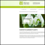 Screen shot of the Harveys Nurseries Ltd website.