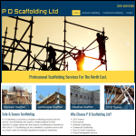 Screen shot of the D & P Scaffolding Ltd website.