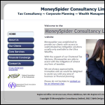 Screen shot of the Moneyspider Consultancy Ltd website.