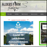 Screen shot of the Alders Farm Fishery Ltd website.