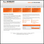 Screen shot of the S.J. Norbury Electrical Services Ltd website.