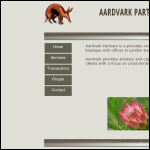 Screen shot of the Aardvark Partners Ltd website.