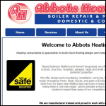 Screen shot of the Abbots Heating Ltd website.