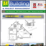 Screen shot of the A4 Building & Project Management Ltd website.