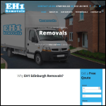 Screen shot of the EH1 Removals Edinburgh website.