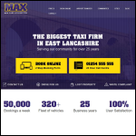 Screen shot of the Max Cabs website.
