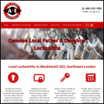 Screen shot of the A & E Locksmiths London website.