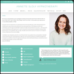 Screen shot of the Annette Sloly Hypnotherapy website.