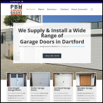 Screen shot of the PBH Garage Doors website.