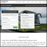 Screen shot of the Coach and Minibus Hire Cardiff website.