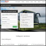 Screen shot of the Hire of Minibus website.