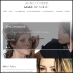Screen shot of the Anna Cooper Make-up Artist website.