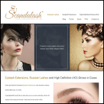 Screen shot of the Scandalash Lashes and Brows website.