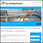 Screen shot of the Your plumbing services website.
