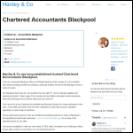 Screen shot of the Hanley & Co Accountants Blackpool website.