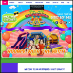Screen shot of the DM Inflatables & Party Services website.