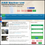 Screen shot of the A&B Barker Ltd website.