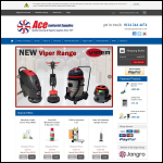 Screen shot of the Ace Janitorial Supplies Ltd website.