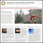 Screen shot of the Association of Circus Proprietors of Great Britain (ACP) website.