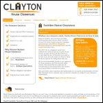 Screen shot of the Clayton House Clearances website.