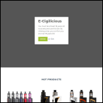 Screen shot of the E-Cigilicious website.
