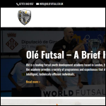 Screen shot of the Ole Futsal Academy Ltd website.