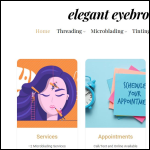 Screen shot of the Elegant Eyebrows Ltd website.