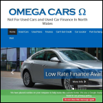 Screen shot of the Omega Cars Ltd website.