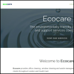 Screen shot of the Eco Care Ltd website.