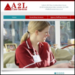 Screen shot of the A2l Care Services Ltd website.