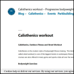 Screen shot of the Calisthenics & Street Workout Uk Ltd website.