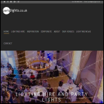 Screen shot of the Partylights Ltd website.