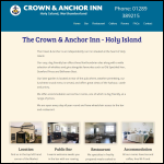 Screen shot of the CROWN & ANCHOR (HOLY ISLAND) Ltd website.