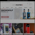 Screen shot of the VAPE MASTERZ LTD website.
