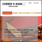 Screen shot of the CORBIN & HASSAN (UK) LLP website.